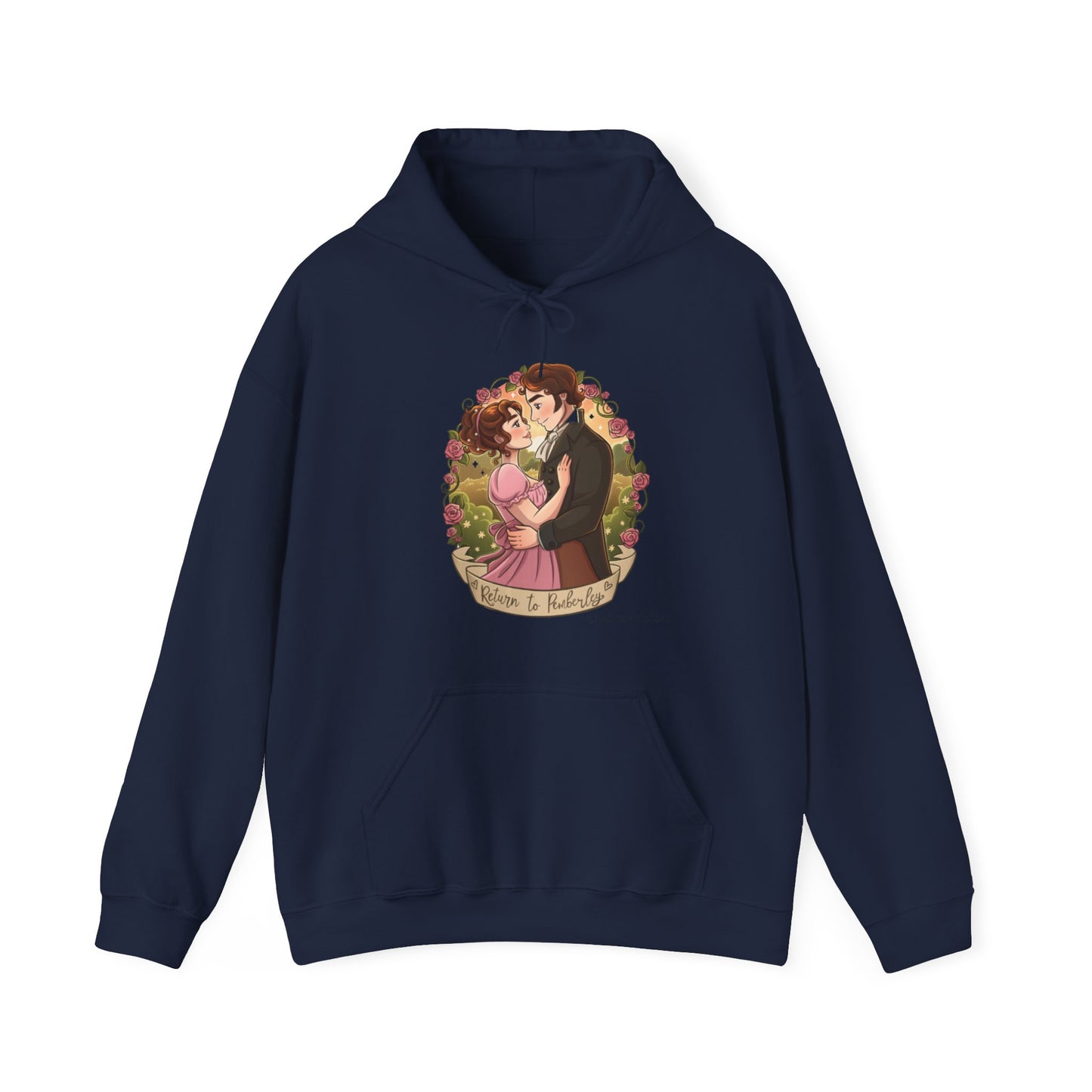 Return to Pemberley - Melanie Rachel Books - Unisex Hooded Sweatshirt - Navy