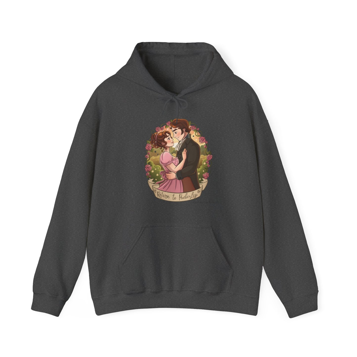 Return to Pemberley - Melanie Rachel Books - Unisex Hooded Sweatshirt - Dark Heather