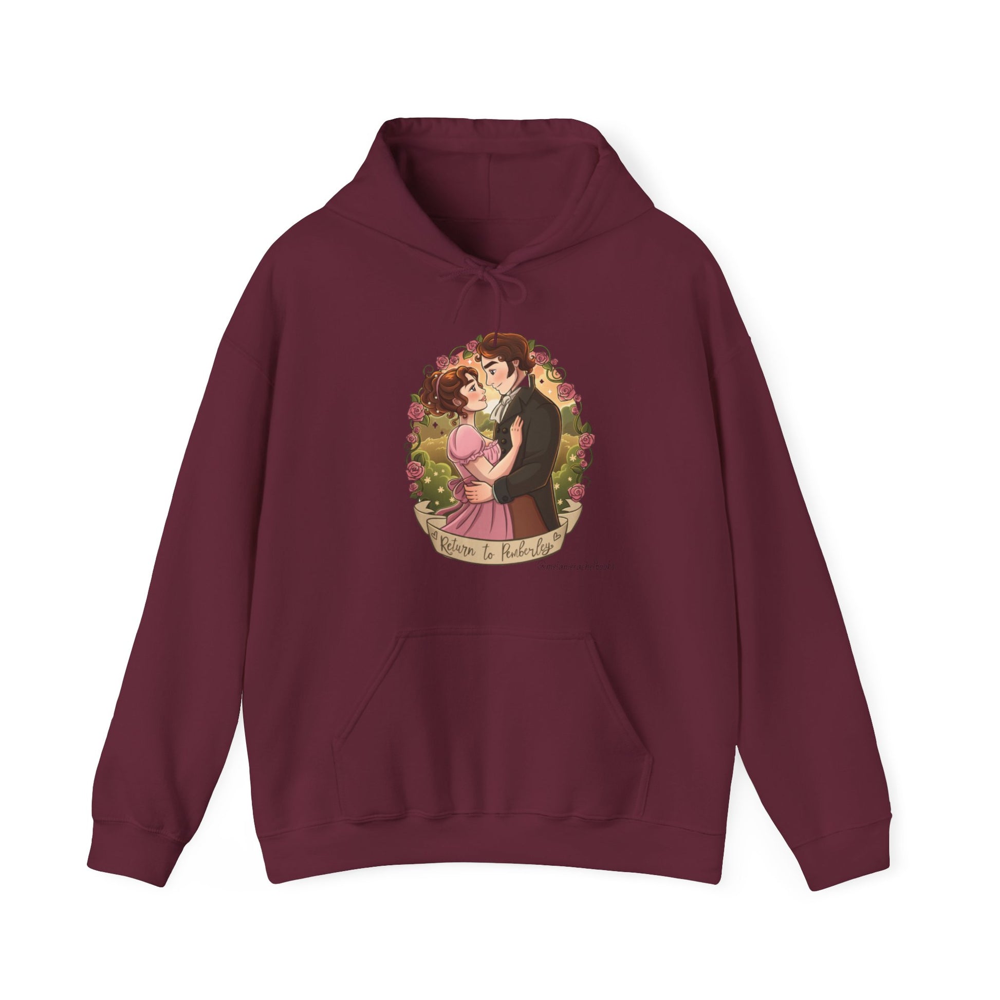 Return to Pemberley - Melanie Rachel Books - Unisex Hooded Sweatshirt - Maroon