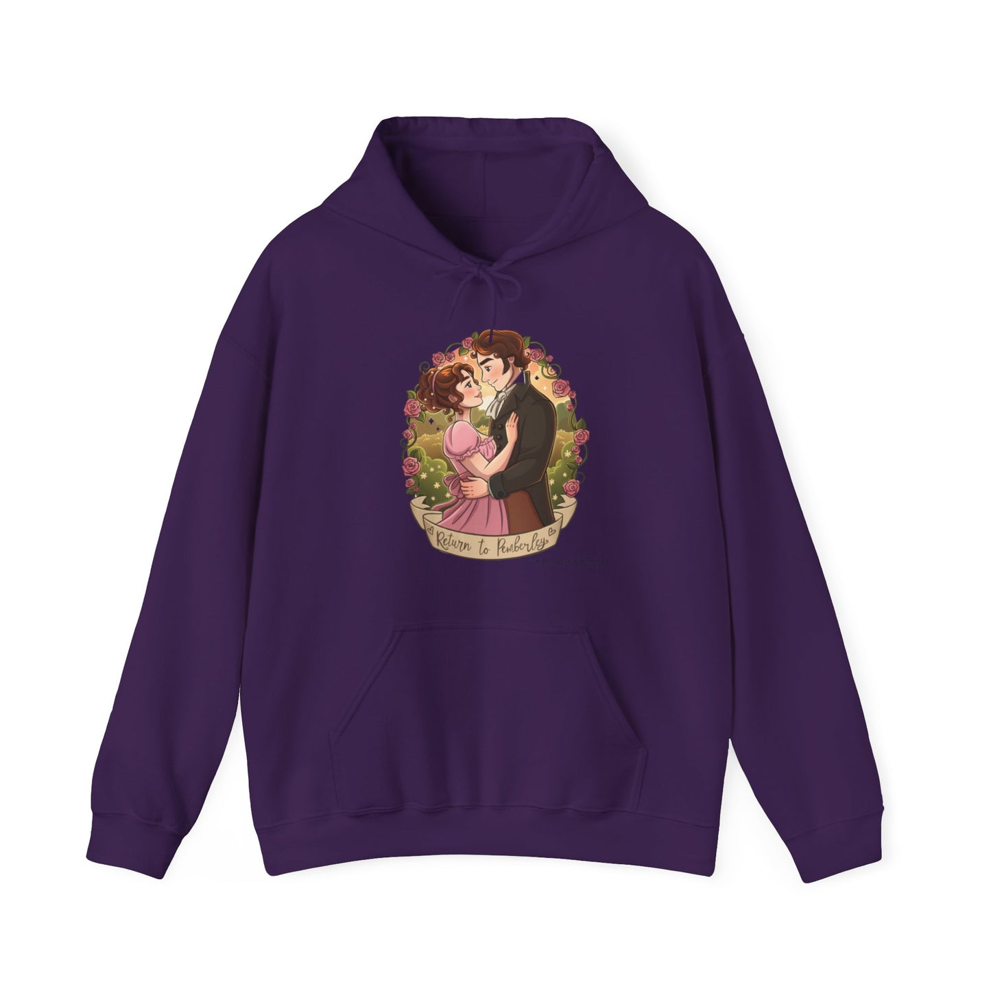 Return to Pemberley - Melanie Rachel Books - Unisex Hooded Sweatshirt - Purple