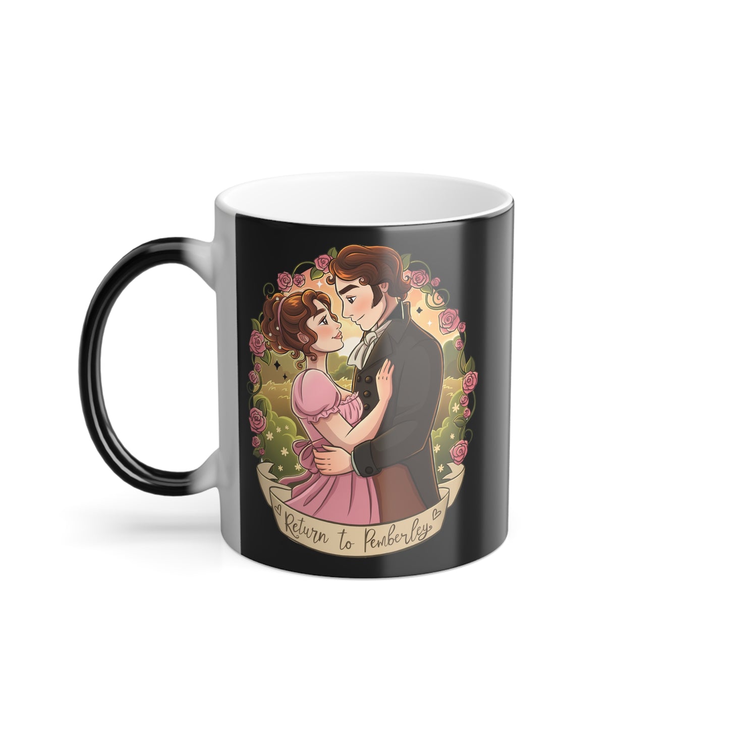 Mr. Darcy and Elizabeth Bennet Color Morphing Mug, 11oz