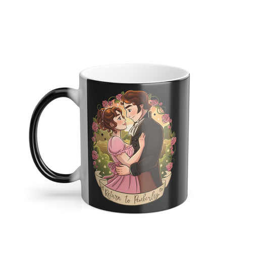 Mr. Darcy and Elizabeth Bennet Color Morphing Mug, 11oz