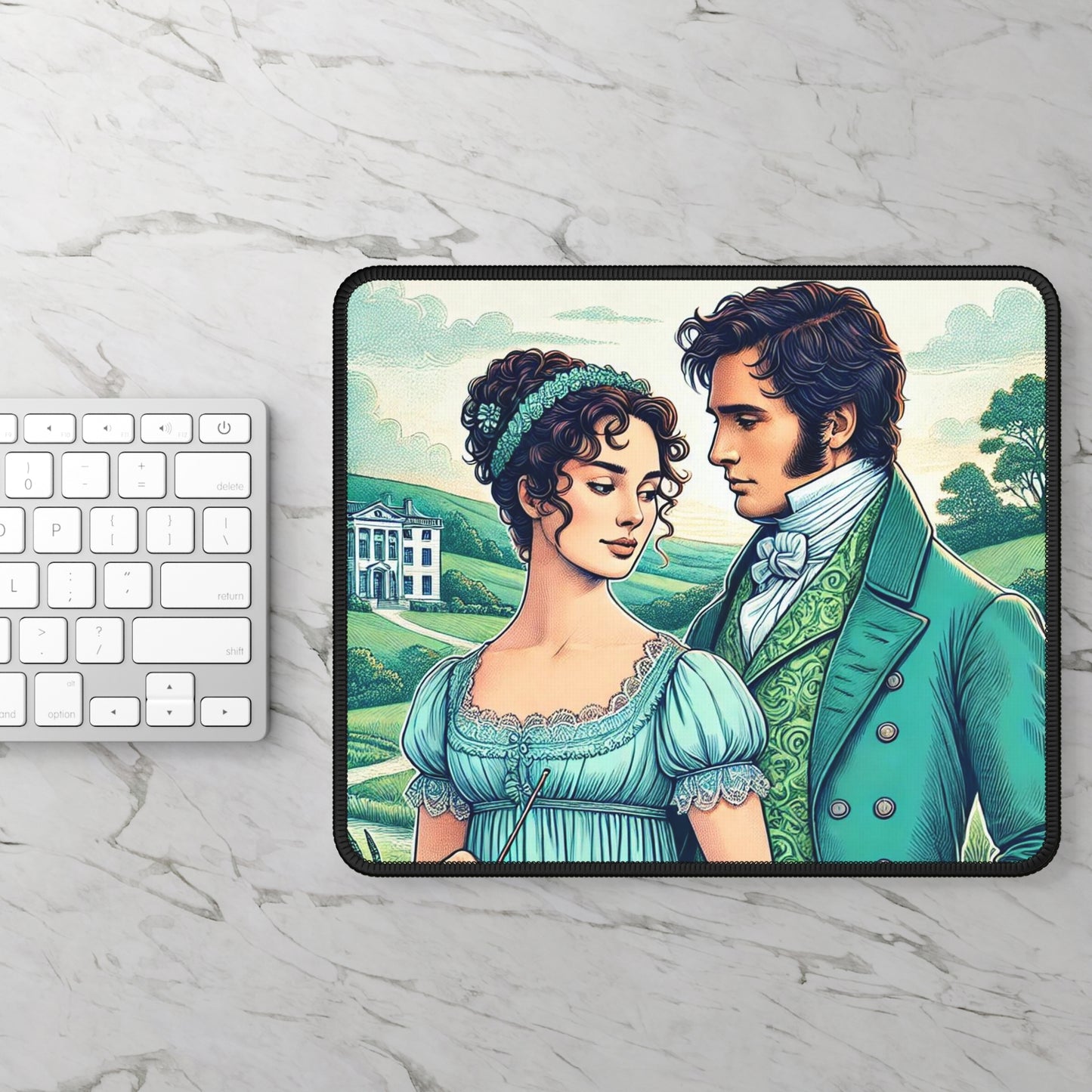 Romantic Regency Era Gaming Mouse Pad - Perfect for Austen Fans