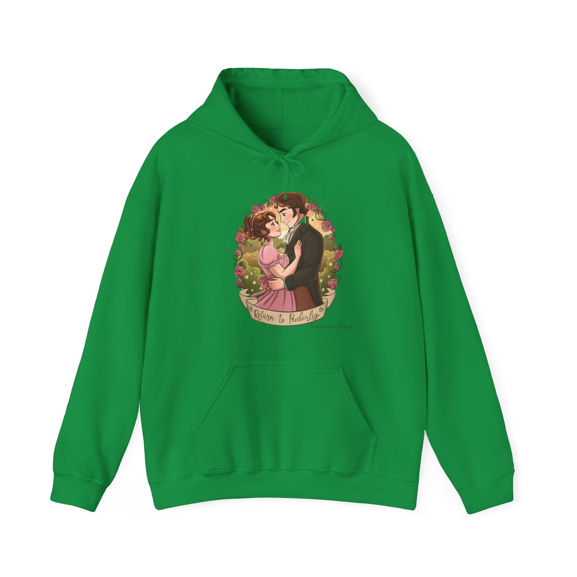 Return to Pemberley - Melanie Rachel Books - Unisex Hooded Sweatshirt - Irish Green