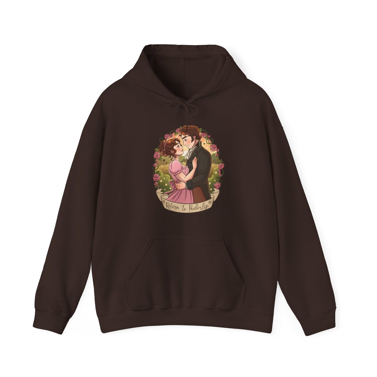Return to Pemberley - Melanie Rachel Books - Unisex Hooded Sweatshirt - Dark Chocolate