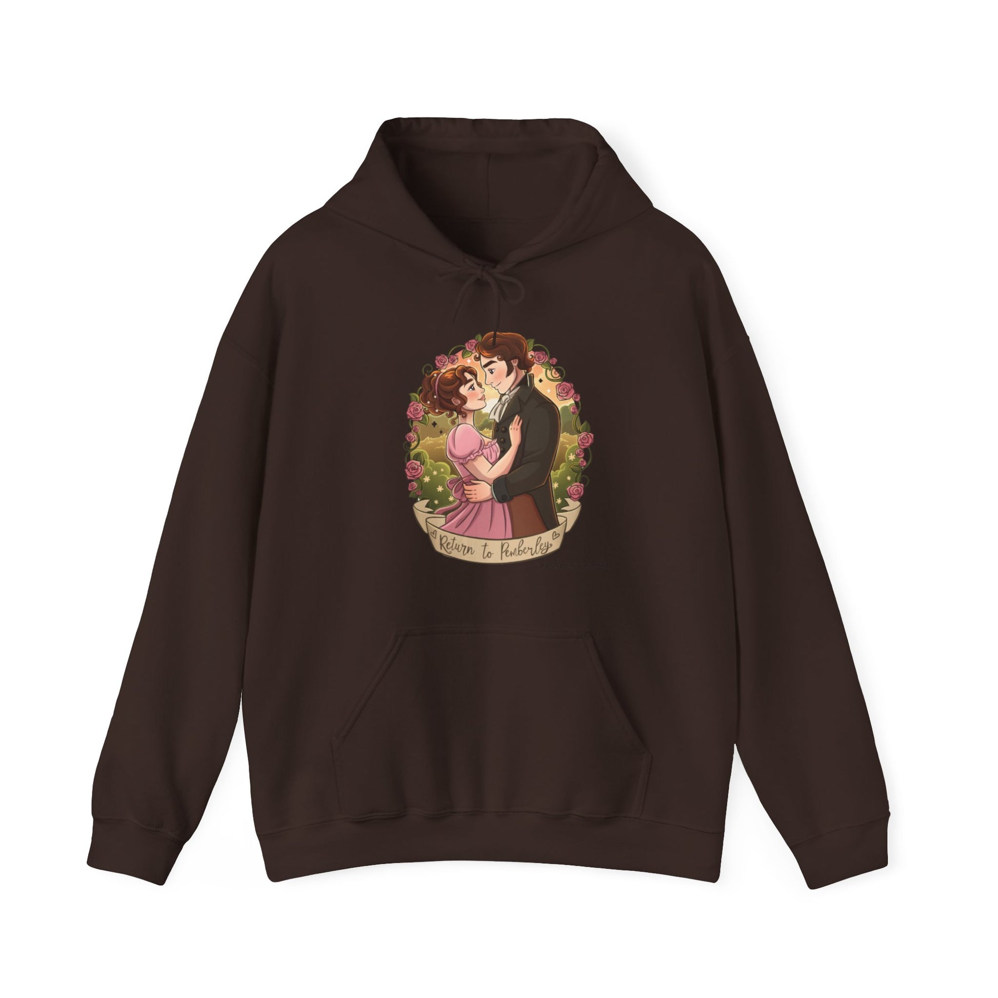 Return to Pemberley - Melanie Rachel Books - Unisex Hooded Sweatshirt - Dark Chocolate