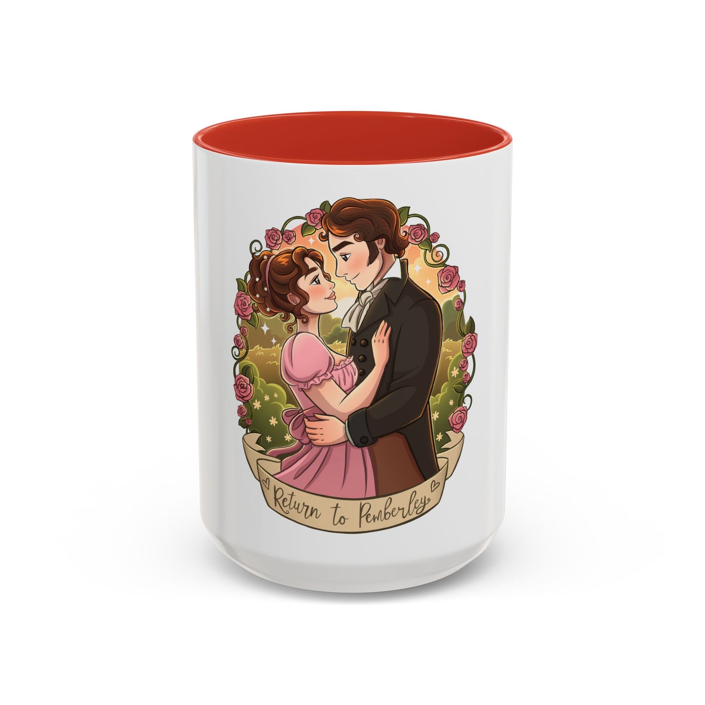 Romantic Regency Couple Coffee Mug – "Return to Pemberley" Accent Mug