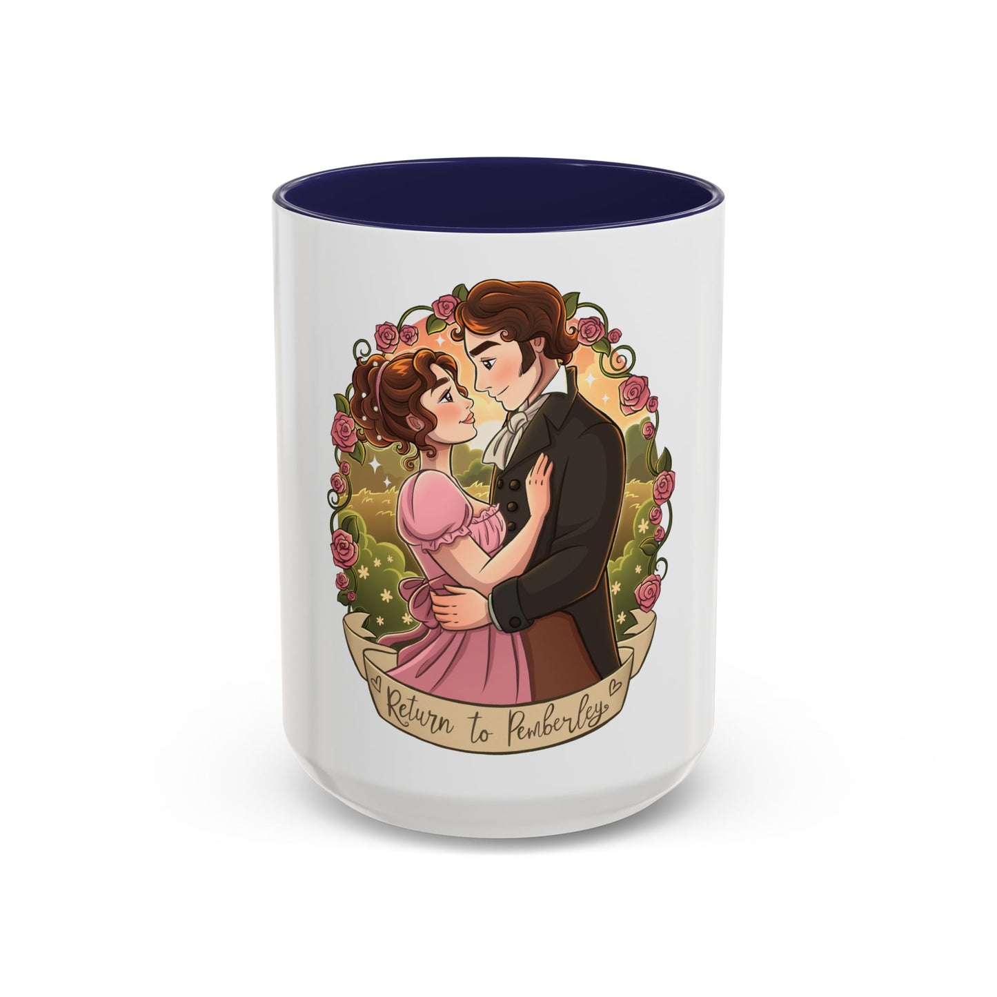 Romantic Regency Couple Coffee Mug – "Return to Pemberley" Accent Mug